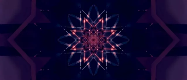 Neon Tunnel Star Kaleidoscope VJ Loop 21:9 Ultrawide 60fps Screensaver