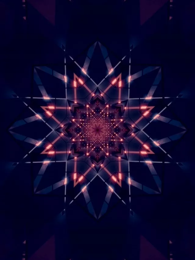 Tunel Neon Stea Caleidoscop VJLoops 60fps 3:4 iPad Portrait Screensaver