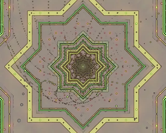 Túnel Neon Estrela Mandala Verde 5:4 industrial 60fps Protector de Pantalla VJ loop