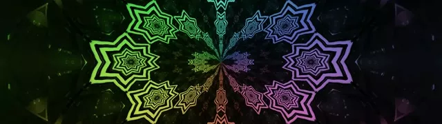 Túnel de Neó Estrella Mandala Calidoscopi 32:9 Super Ultrawide 60fps Protector de Pantalla Bucle Vj