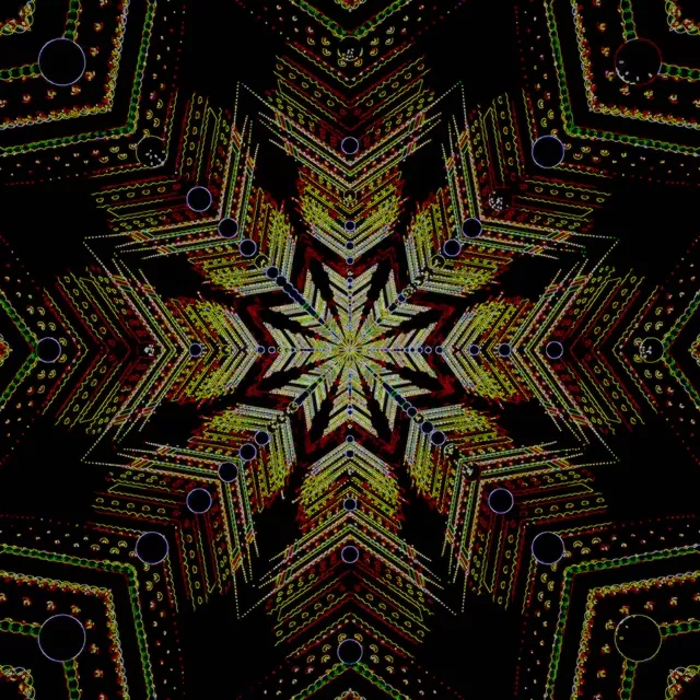 Neon Tunelis Žvaigždė Mandala Ekrano užsklanda 1:1 Kvadratas 60fps VJ Loop