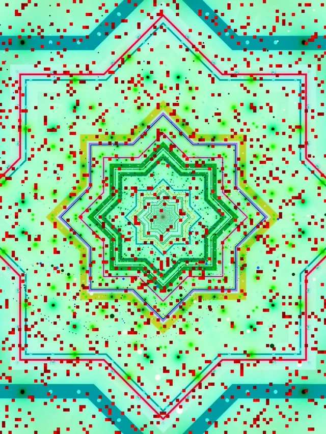 Neon Tunnel Star Mandala Loop 3:4 iPad Portrait 60fps Screensaver Vj Loop