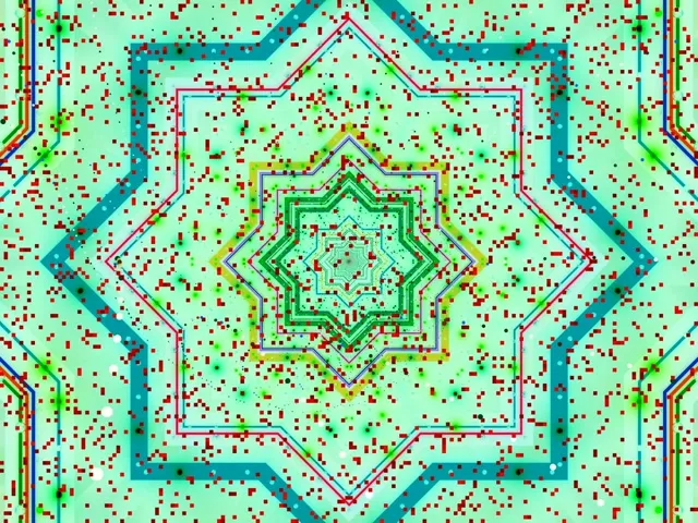 Neon Tunnel Star Mandala VJ Loop 4:3 Classic 60fps Screensaver