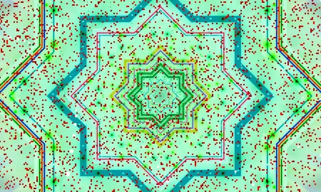 Neon Tunnel Star Kaleidoscope 5:3 Wide 60fps Screensaver Vj Loop