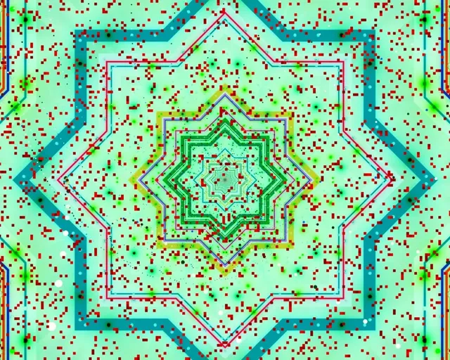 Neon Tunnel Star Mandala Vj Loop 5:4 Industrial 60fps Screensaver