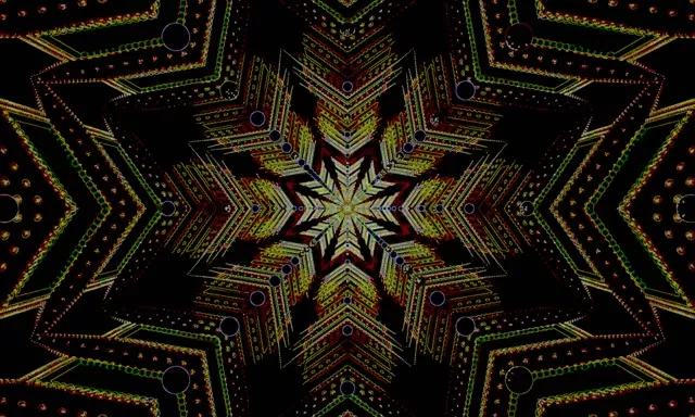 Tunel Neon Mandala Stea Screensaver 5:3 Wide 60fps Vj Loop