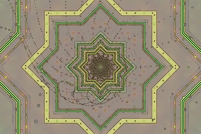 नियोन टनल स्टार स्क्रीनसेवर 3:2 Surface 60fps ग्रीन Vj Loop