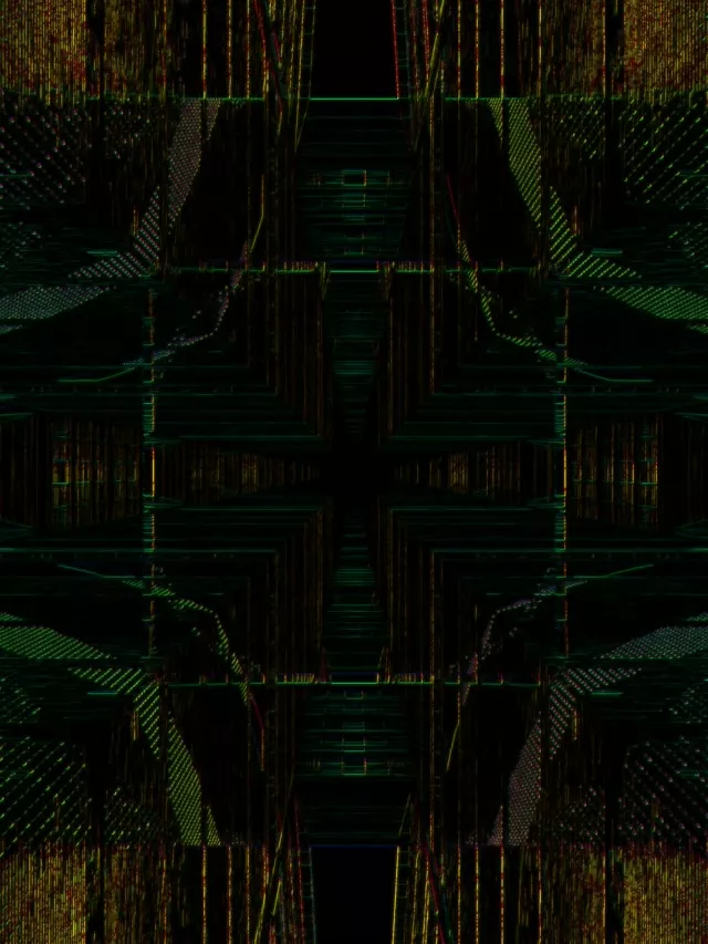 Neon Tunnel Symmetrical Grid 3:4 iPad Portrait 60fps VJ Loop Screensaver
