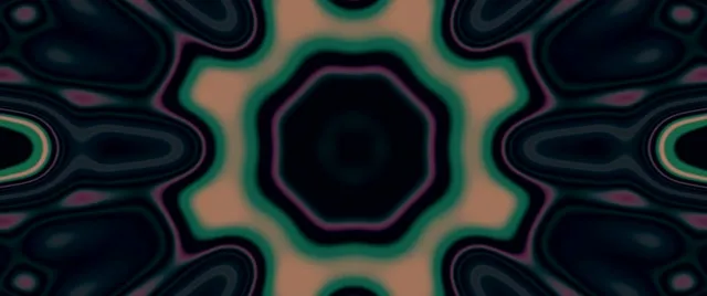 Neonowy Tunel Cyjanowa Gwiazda Mandala VJ Loop 2.39:1 Cinemascope 60fps Wygaszacz