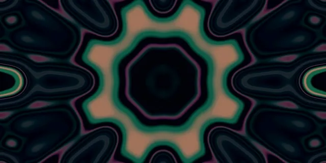 Neon Tunnel Teal Star Burst VJ Loop 2:1 Univisium 60fps Screensaver