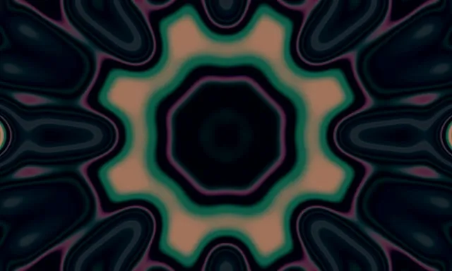 Neonový Tunel Tyrkysová Hvězda Kaleidoskop VJLoops 5:3 Wide 60fps Spořič obrazovky