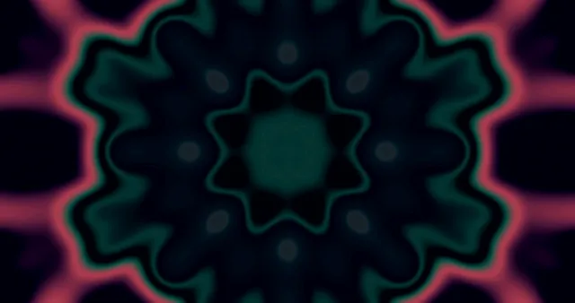 Tunnel ya Neon Teal Waridi Mandala Hifadhi ya Skrini 4K UHD 60fps VJ Loop