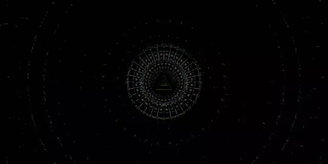 Neon Tunnel Triangular Vortex VJ Loop 2:1 Univisium 60fps Screensaver