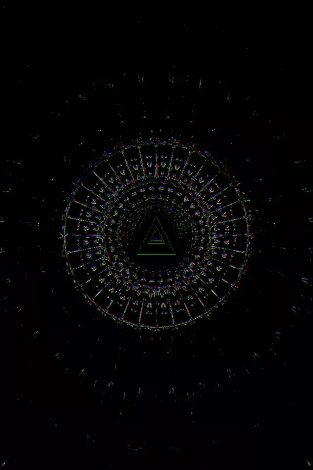 Neon Tunnel Concentric Triangle Vortex 2:3 Portrait 60fps Screensaver VJ Loop