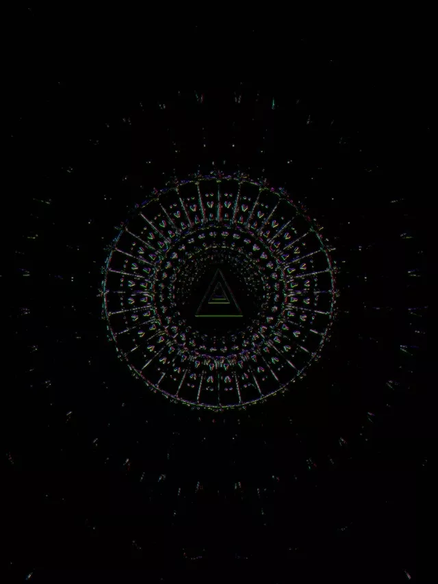 Neon Tunnel Concentric Triangles VJ Loop 3:4 iPad 60fps Screensaver