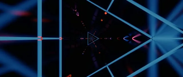 Neon tunel Trokutni Vortex Loop | VJ Animation 60fps 2.39:1 Screensaver