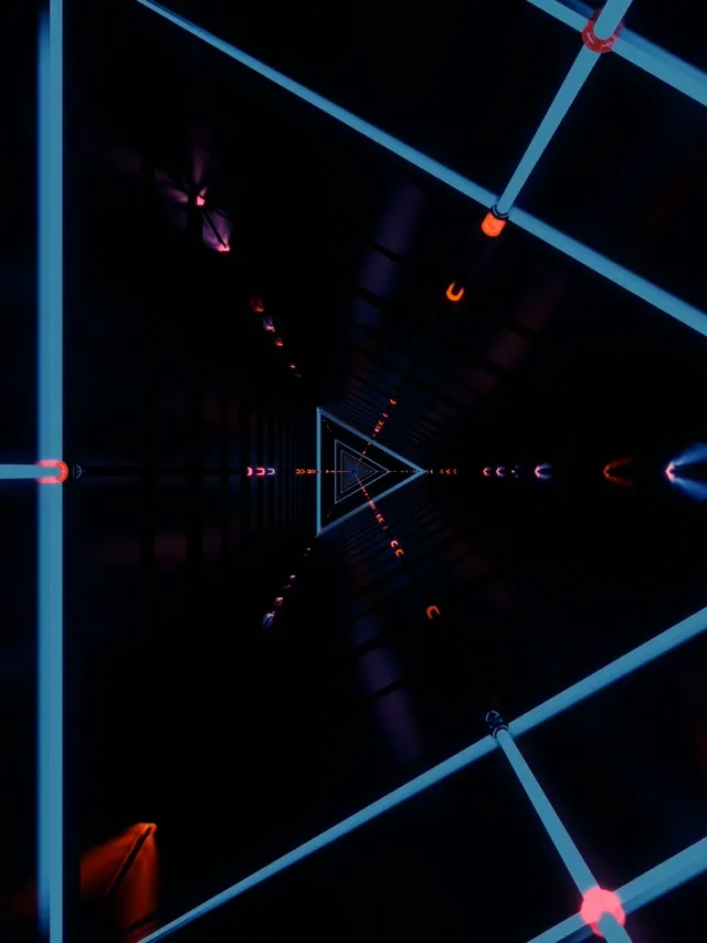 Neon Tunnel Triangular Vortex 3:4 iPad Portrait 60fps VJLoops Screensaver