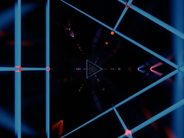 Neonska tunela trikotna vrtinec zanka 4:3 klasični 60fps VJLoops animacija ohranjevalnik zaslona