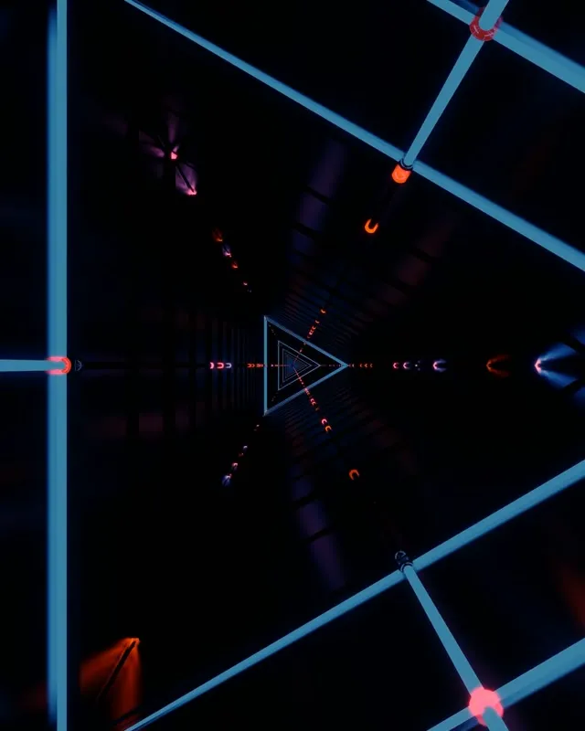 Túnel Neón Vorticidade Triangular 4:5 Instagram 60fps Protector de Pantalla VJ Loop