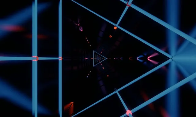Neon Tunnel Triangular Vortex 5:3 Wide 60fps VJLoops Screensaver