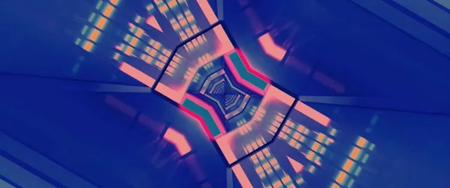 Neon Tunnel Spiraling Vortex VJ Loop 2.39:1 Cinemascope 60fps Screensaver