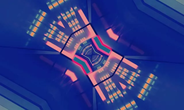 Neon Tunnel Spiraling Octagon Vortex 5:3 Wide 60fps VJ Loop Screensaver