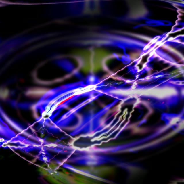 Neon Tunnel VJ Loop 1:1 Square 60fps Electric Blue Lightning Screensaver