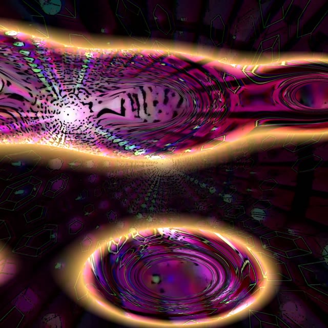 Neon Tunnel VJ Loop 1:1 Square 60fps Screensaver Purple Gold Vortex