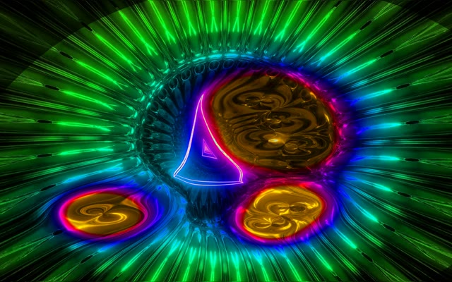 Neon Tunnel VJ Loop 16:10 Macbook 60fps Screensaver Gold Coins Glowing