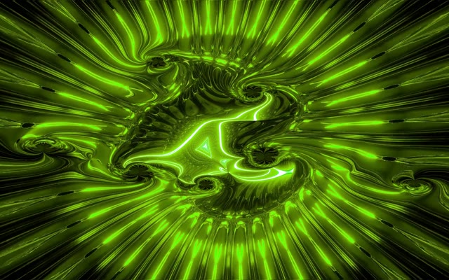 Neon Tunnel VJ Loop 16:10 Macbook 60fps Screensaver Green Swirl Motion Background