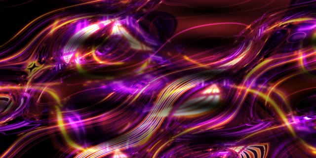 Neon Tunnel VJ Loop 2:1 Univisium 60fps Purple Gold Motion Screensaver