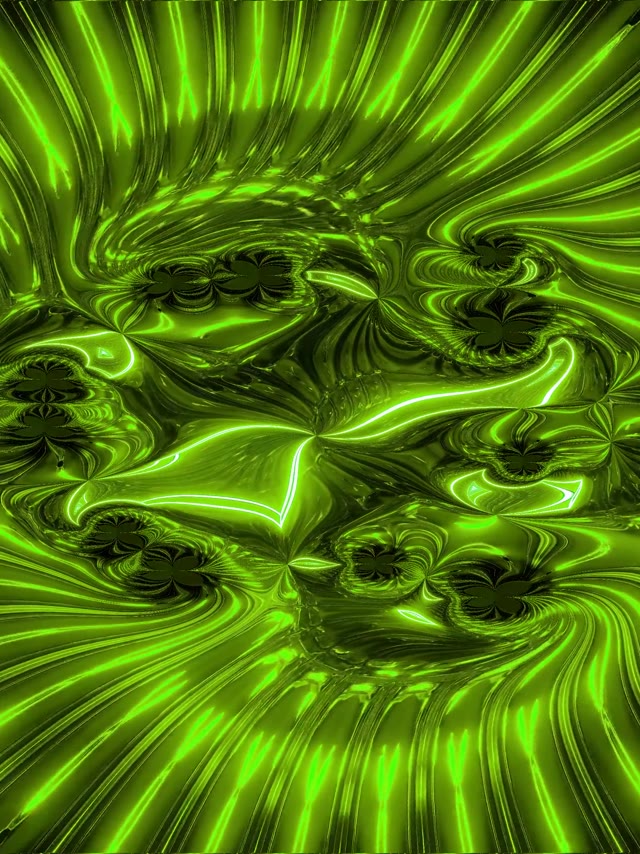 Неоновий Туннель VJ Loop 3:4 iPad Portrait 60fps Screensaver Зелений Фрактальний Motion