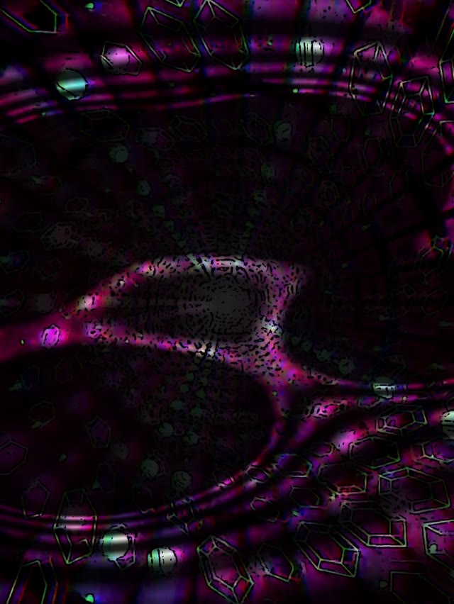 Neon Tunnel VJ Loop 3:4 iPad Portrait 60fps Screensaver Magenta Cyan Geometric