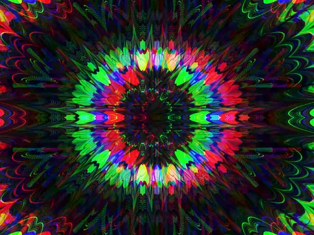 Neon Tunnel Vj Loop 4:3 Classic 60fps Screensaver Kaleidoscope Burst