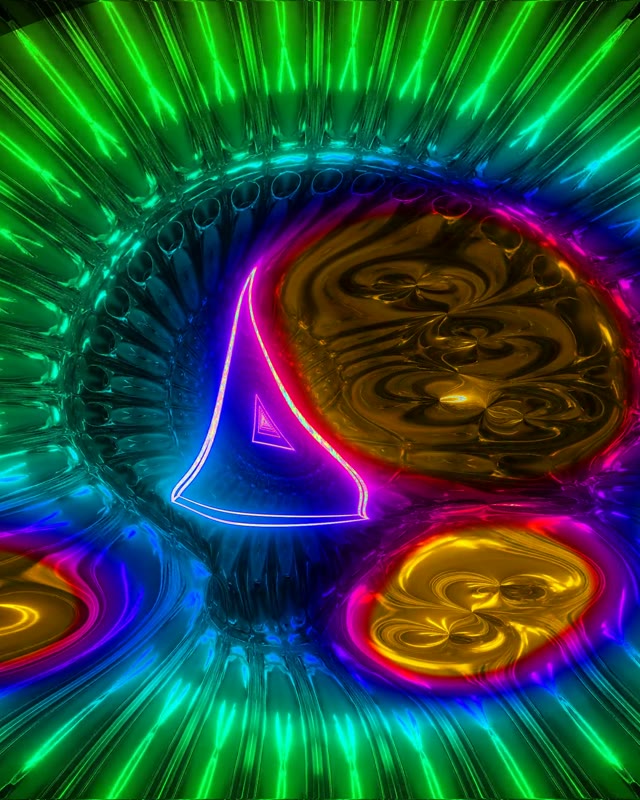 Neon Tunnel VJLoops 4:5 Instagram 60fps Screensaver Glowing Geometric Shapes