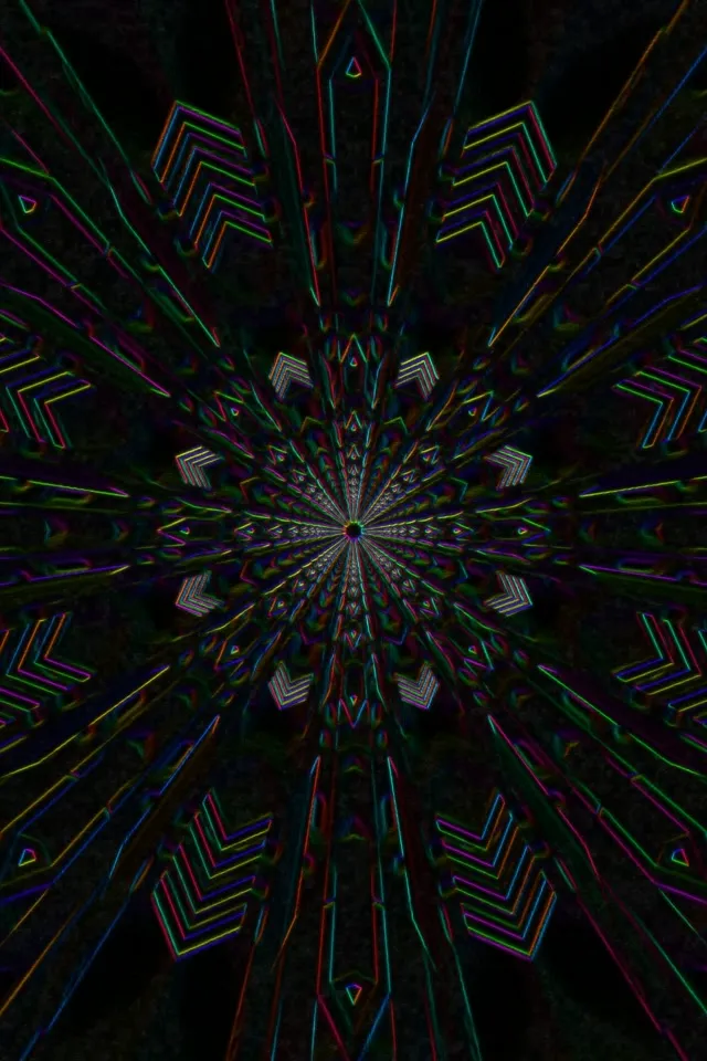 Neon Tunnel Kaleidoscope Vortex 2:3 Portrait 60fps Screensaver