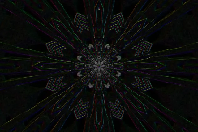 Fractal Kaleidoscope Neon Tunnel | VJ Loop 60fps 16:9 Screensaver