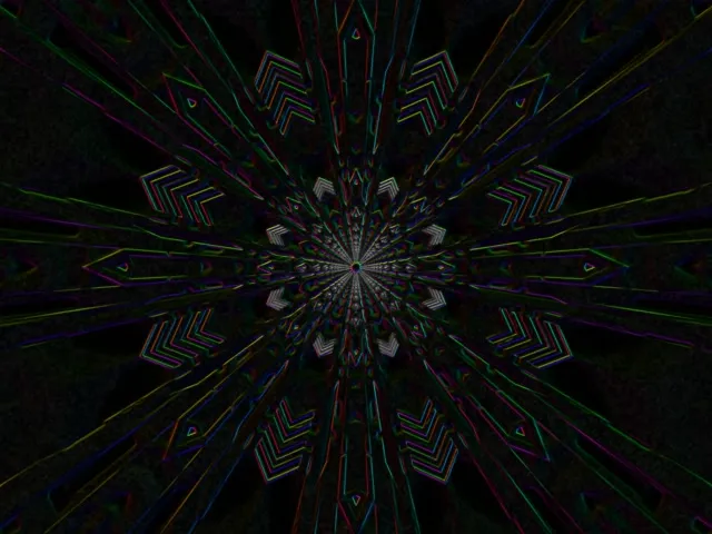 Neon Tunnel Kaleidoscope Vortex | 4:3 Classic 60fps Screensaver Loop