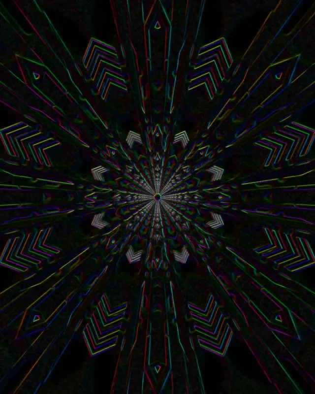 Neon Tunnel Kaleidoscope Vortex | 4:5 Instagram | 60fps Screensaver Loop