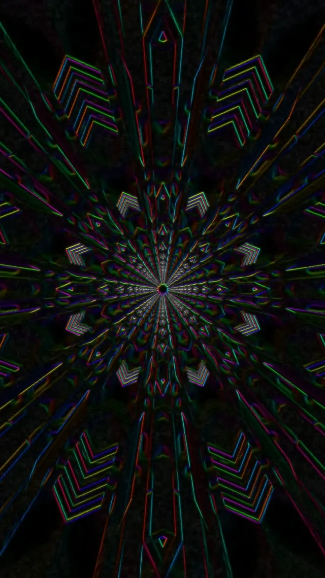 Neon Tunnel Kaleidoscope Burst | 9:16 Reels | 60fps VJ Loop Screensaver