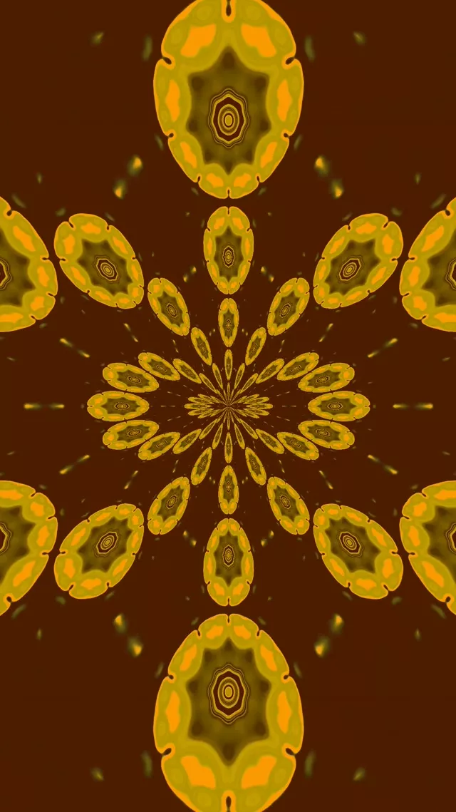 Golden Mandala Neon Tunnel VJ Loop 9:16 Reels 60fps Screensaver
