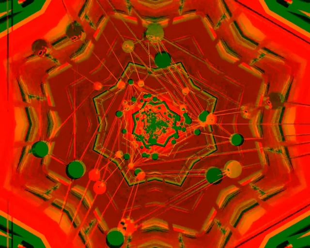 Pulsating Hexagon Neon Tunnel VJ Loop 5:4 Industrial 60fps Screensaver