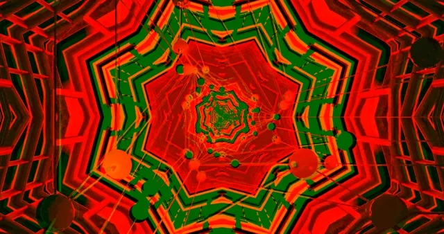 Neon Tunnel VJ Loop 4K UHD 60fps Red Green Screensaver