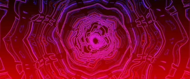 Terowongan Neon Magenta Berdenyut VJLoops 60fps 2.39:1 Cinemascope Screensaver