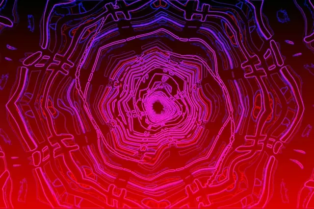 Pulsating Hexagon Neon Tunnel | VJ Loop 60fps 3:2 Screensaver