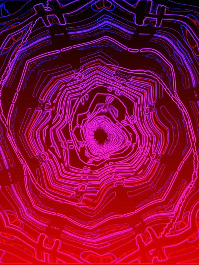 Neon Tunnel Spiraling Vortex | 3:4 iPad Portrait 60fps VJLoops Screensaver