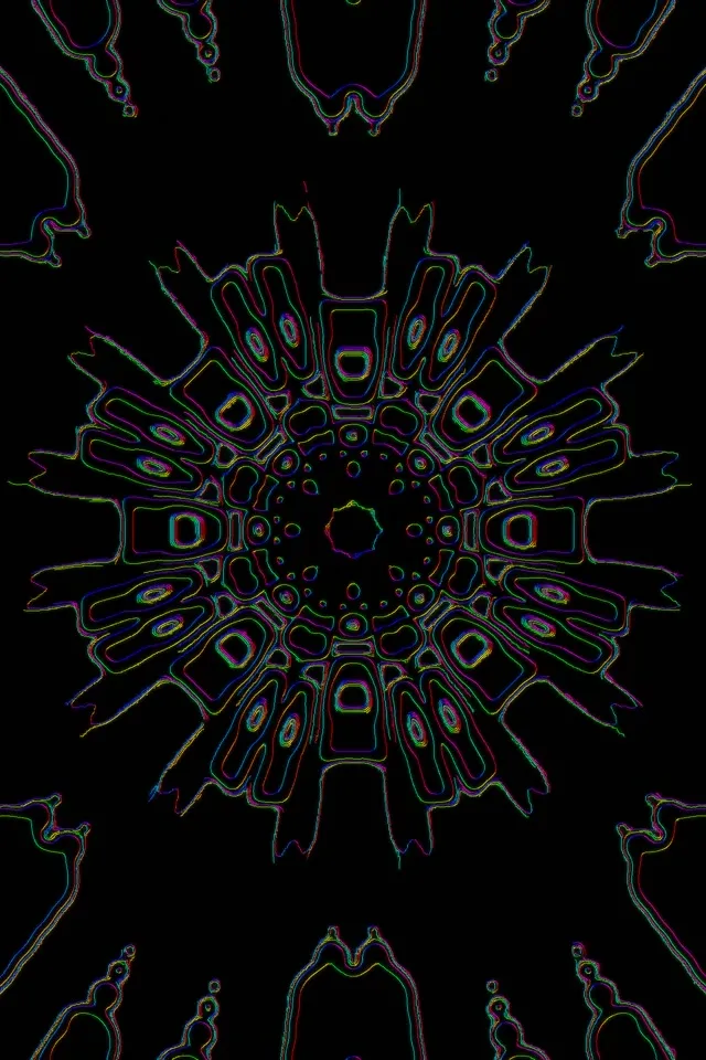 Neon Tunnel Fractal Kaleidoscope 9:16 60fps Screensaver VJ Loop