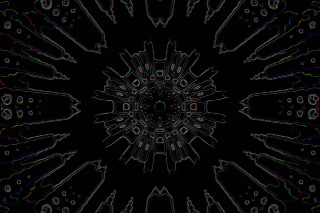 Neon Tunnel Fractal Kaleidoscope Burst VJ Loop 60fps Screensaver 3:2