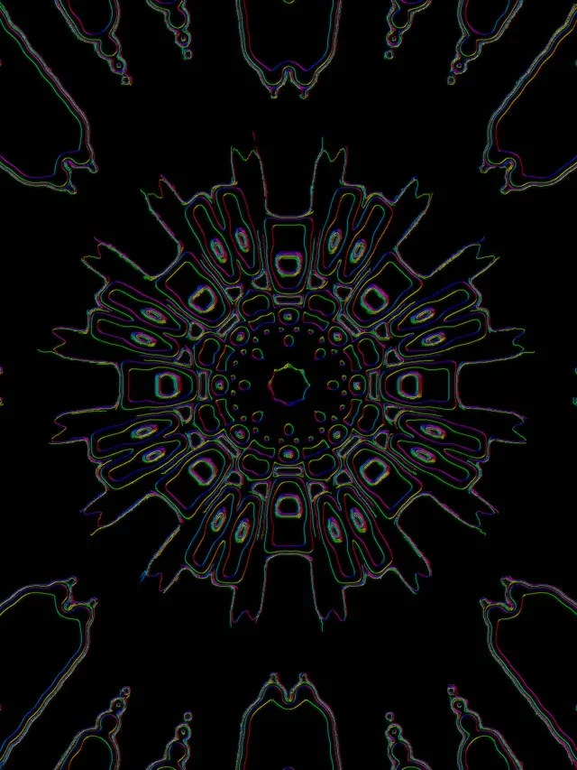 Neon Tunnel Fractal Kaleidoscope 3:4 iPad Portrait 60fps Screensaver