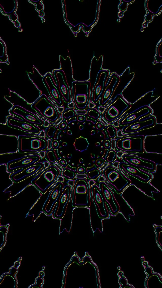 Neon Tunnel Kaleidoscope Vortex 9:16 Reels 60fps Screensaver